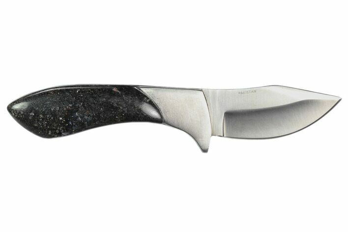 Knife With Fossil Dinosaur Bone (Gembone) Inlays #127561